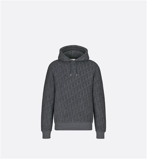 Blue Dior Oblique Jacquard Cotton Terry Hoodie